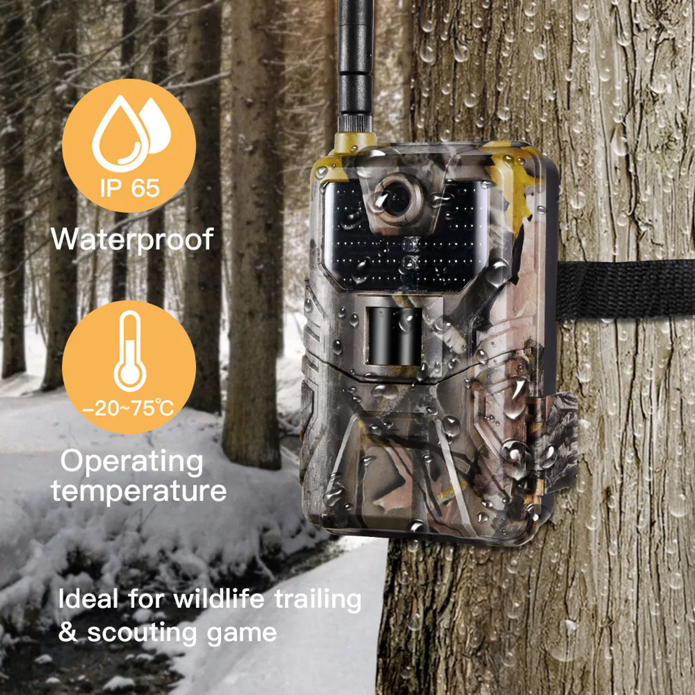 Description Picture 3 of item20MP 1080P Wildlife SMS MMS SMTP Trail Camera Photo Traps Night Vision 2G  Hunting Cameras HC900M Surveillance Metal Case