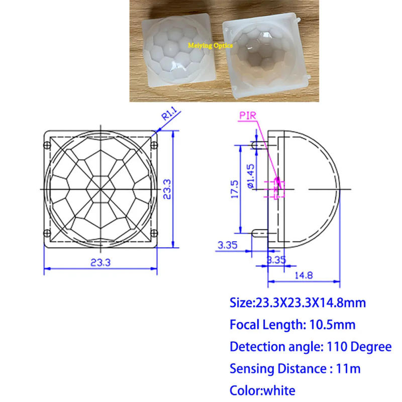 Description Picture 4 of itemPIR Human Body Infrared Induction Fresnel Lens Optical HD PE NF-IR Lenses 1PCS