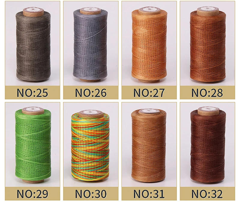Description Picture 5 of item50M 150D 0.8Mm Flat Waxed Sewing Line Thickness Waxed Thread For Leather Waxed Cord For Leather Craft Hand Stitching Thread