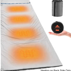 Flannel Heated Sleeping Bag Liner, Warm And Ultra Light, Outdoor Camping Travel Bed Sheet, USB Interface， With Compression Bag