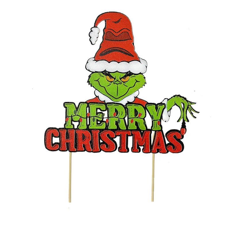 Description Picture 6 of itemSanta Claus Tree Hat Cake Topper Merry Christmas Decoration Anniversaire Party DIY Baking Cupcake Toppers Xmas Christmas Gift