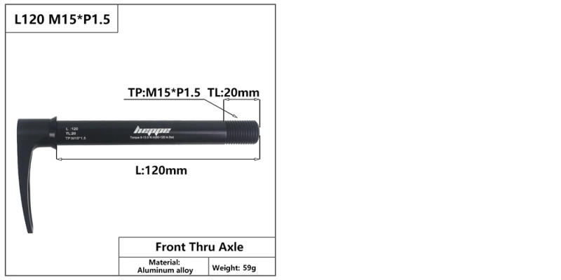 Description Picture 5 of itemHEPPE Bicycle Thru Axle Front Fork Shaft Skewer 15x100 15x110 MTB Road Bike Quick Release M15xP1.5 Thread Pitch Bike Parts