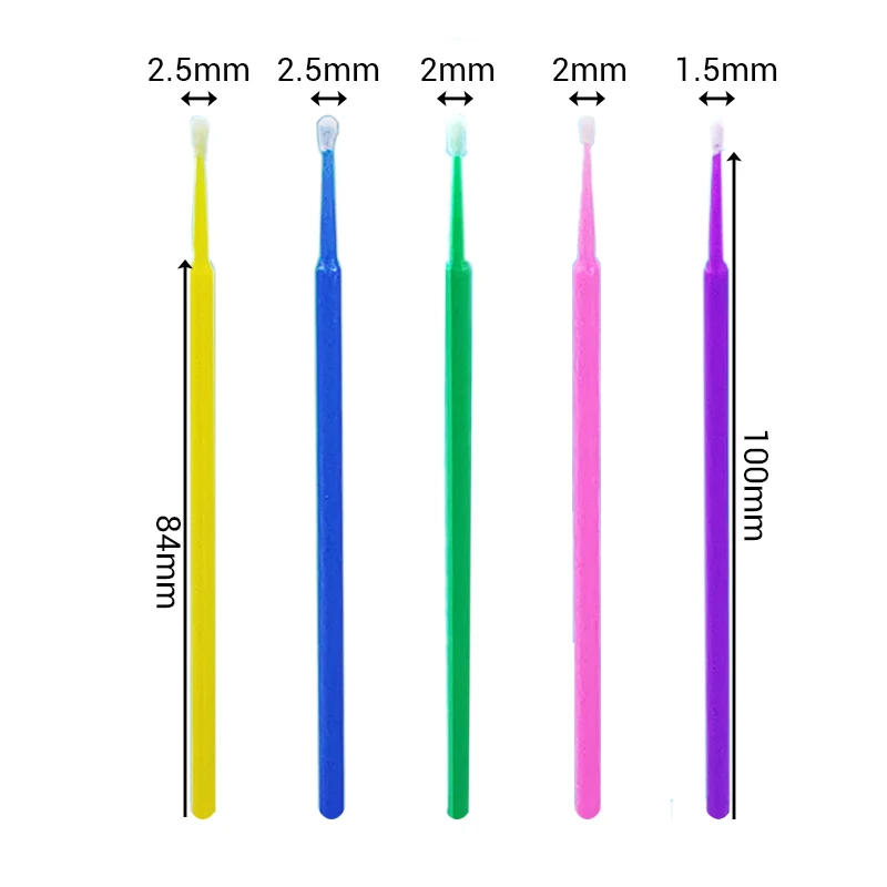 Description Picture 3 of item500pcs/lot Disposable Applicator Micro Brushes for Eyelash Extension Lash Cleaning Brushes Lip Brush Sticks Makeup Tools