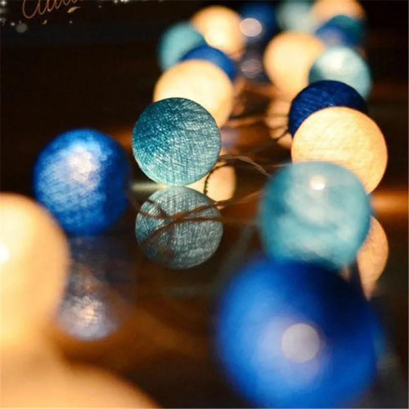 Description Picture 3 of item10/20/30 LEDs String Lights Cotton Thread Balls Home Decoration Lamp for Party Wedding Color Light String Christmas Decorations