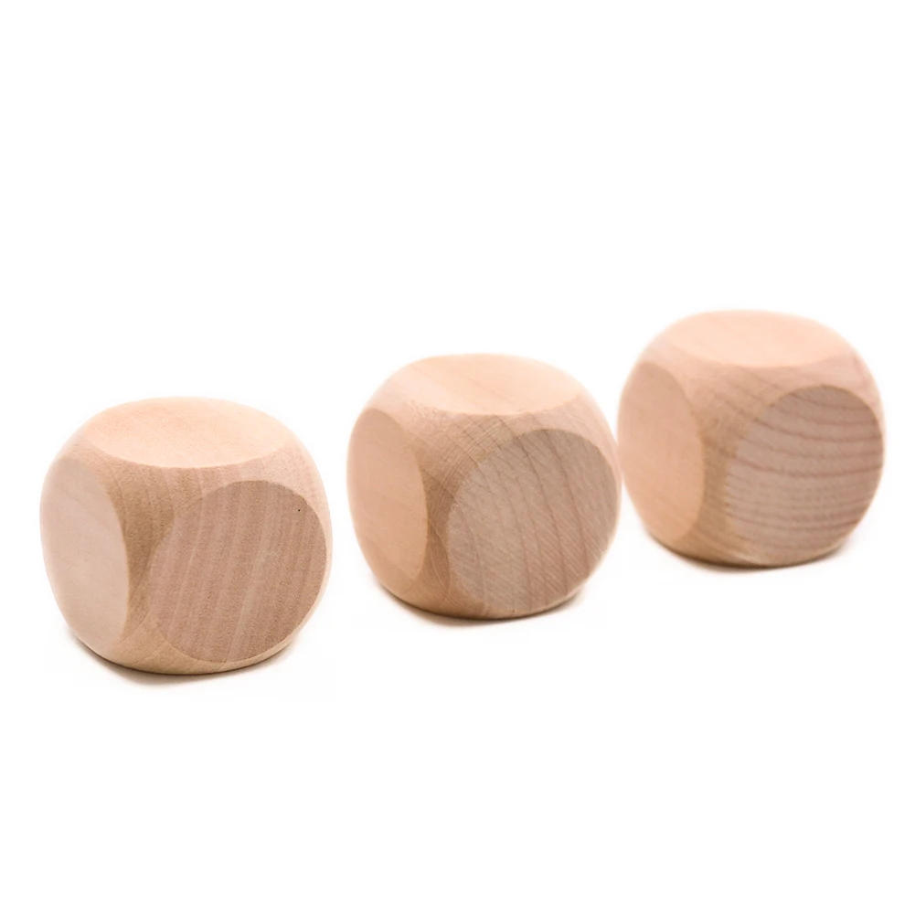 Description Picture 5 of item40mm 6 Sided Blank Wood Dice Wooden DIY Crafts Party Family Game Printing Engraving Kid Toys Cube Dice Entertainment Accessories