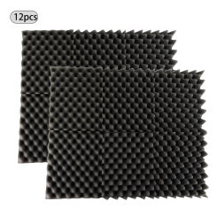 Muslady 12PCS 30 * 30 * 5cm Foam Panels Egg Foam Pad Sound Isolation Foam for Home Recording Studio Theater KTV