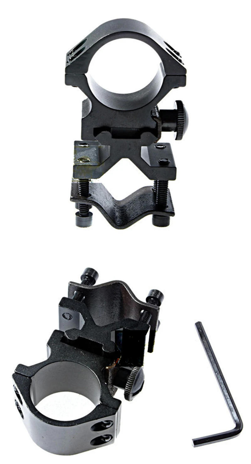 Description Picture 2 of item1 set Universal Metal Rail Clip 25mm Ring 20mm Clip-on Flashlight Bracket Aluminum Alloy Universal Rack for Telescope Bike Lamp