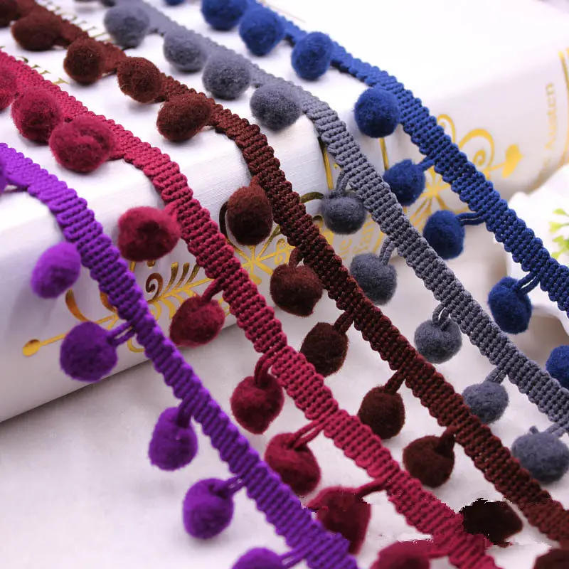 Description Picture 5 of item4 Yards Pom Pom Trim Ball 10 Mm MINI Pearl Pompom Fringe Ribbon Sewing Lace Kintted Fabric Handmade DIY Craft Accessories