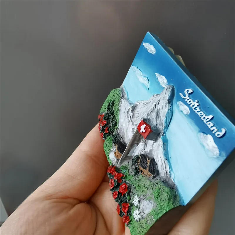 Description Picture 5 of itemSwitzerland Fridge Magnets Souvenir  Swiss Lucerne Jungfrau Chapel Bridge Cuckoo Clock Tourism Magnetic Refrigerator Stickers