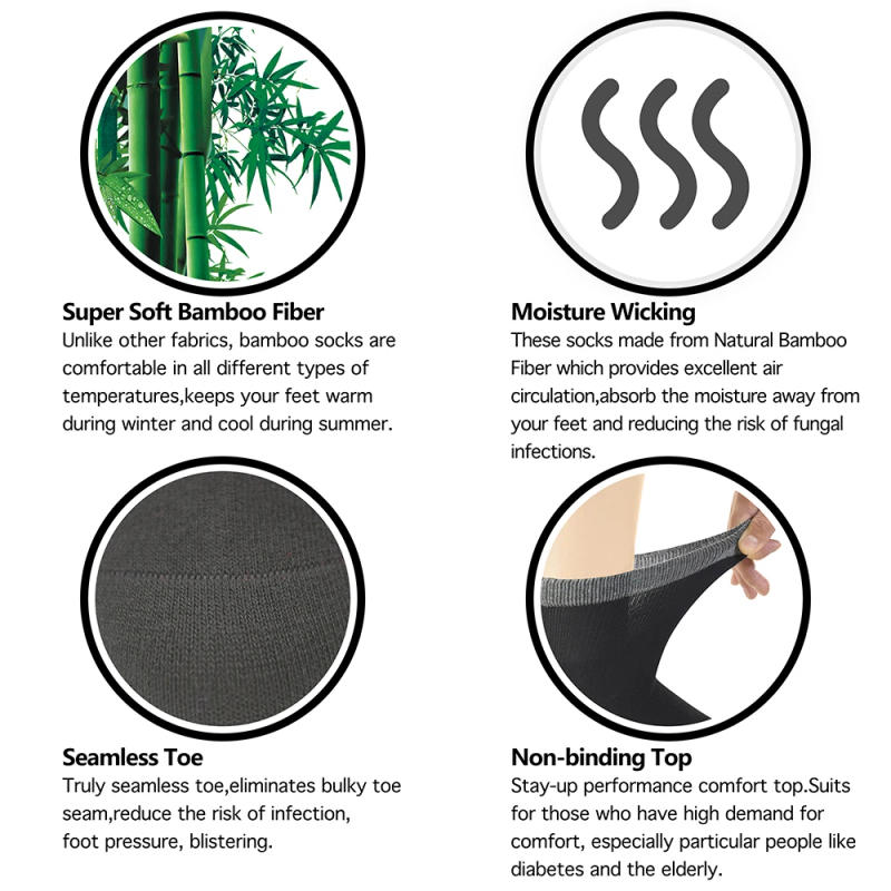 Description Picture 3 of itemWomens Bamboo Diabetic Crew Socks With Seamless Toe,6 Pairs Size 9-11