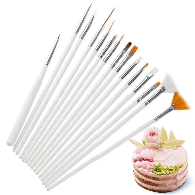 Description Picture 2 of item15pcs/lot Fondant Cake Painting Brush Icing Pastry Brushes Cake Decorating Tools Baking Accessories Fondant Cake Carving Pen