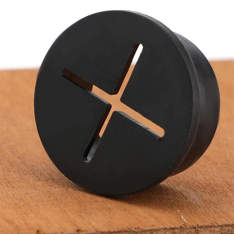 Description Picture 2 of itemDesk Cord Grommet Flexible Silicone Cable Hole Cover Wire Organizer Cable Pass Through Round Gasket White/Black/Yellow