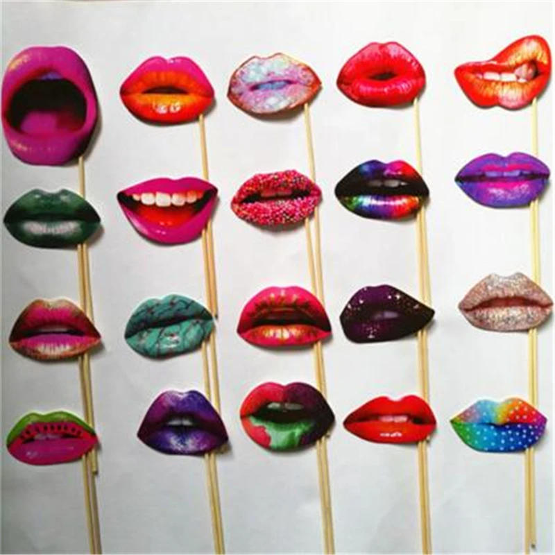 Description Picture 3 of item20Pcs/Set Adult Funny Lip Mouth DIY Photobooth Props Wedding Decoration DIY Photo Booth Birthday Party Wedding Decorations