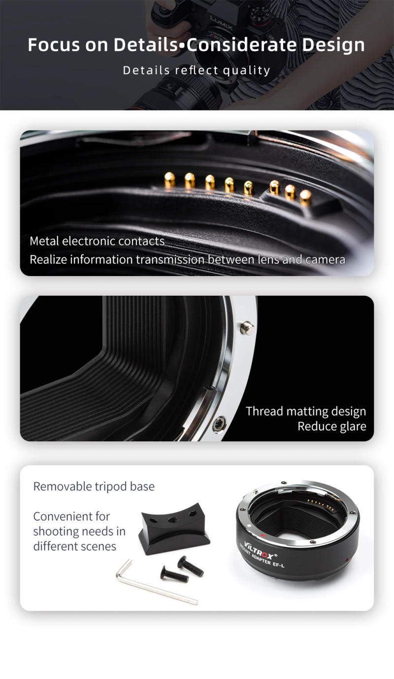 Description Picture 2 of itemVILTROX EF-L Auto Focus Lens Mount Adapter For Canon EF EF-S Lens to L Mount Camera Leica SL2 Panasonic S1 S1R S1H S5