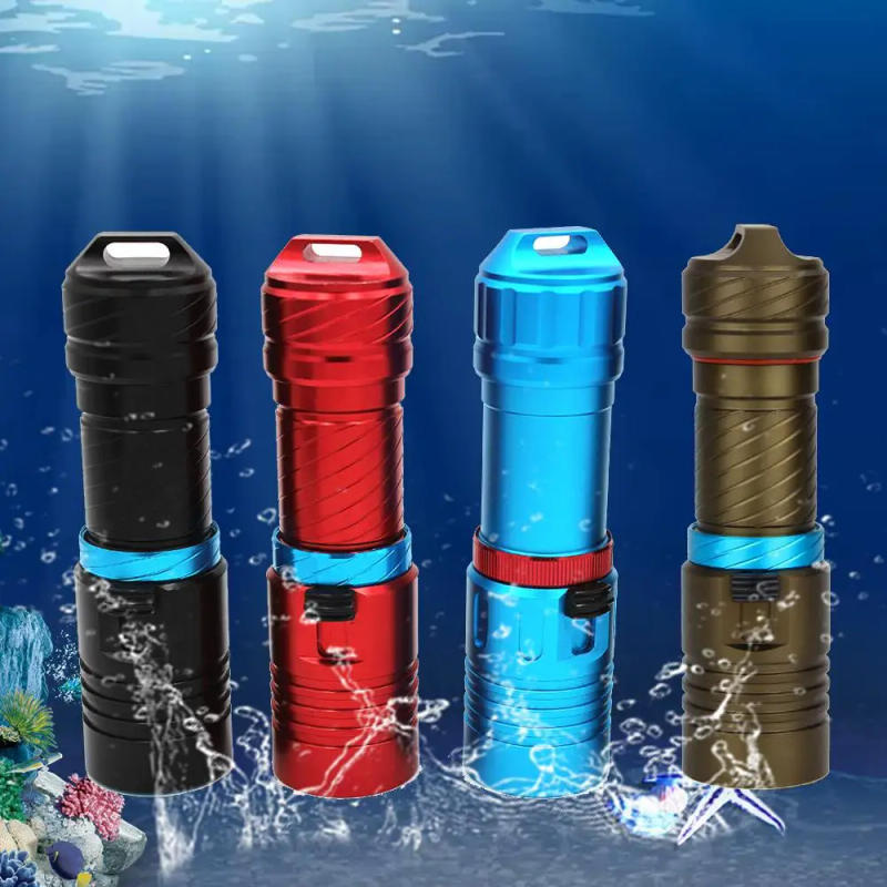 Description Picture 3 of itemD2 Powerful L2 Diving LED Flashlight Dive 200M Waterproof Underwater Camping Lanterna Torch Lamp Stepless Dimming By 18650 26650
