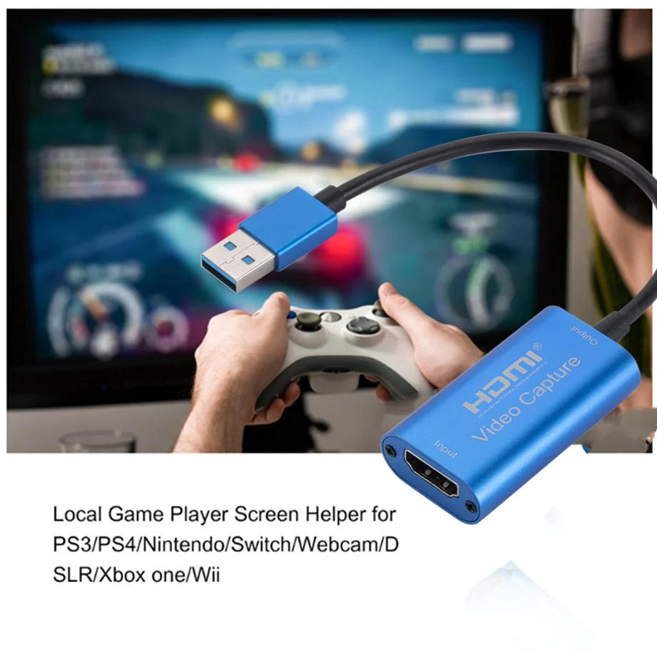 Description Picture 5 of item4K Video Capture Card USB3.0 HDMI Video Grabber Record Box For PS4 Game DVD Camcorder Camera Recording Live Streaming