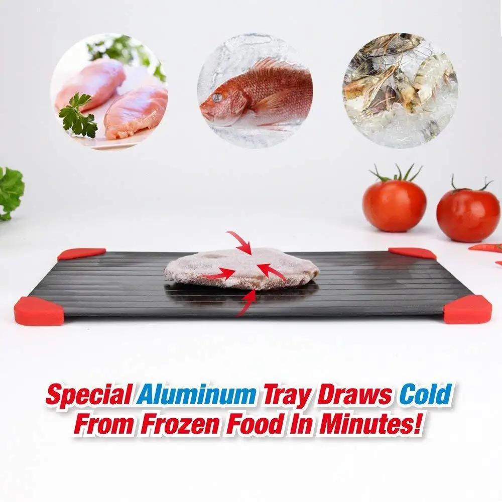 Description Picture 6 of itemFast Defrosting Tray for Frozen Meat Large Size Thawing Plate with Groove Design Defrost Food Rapid Safer Kitchen Gadgets Tools