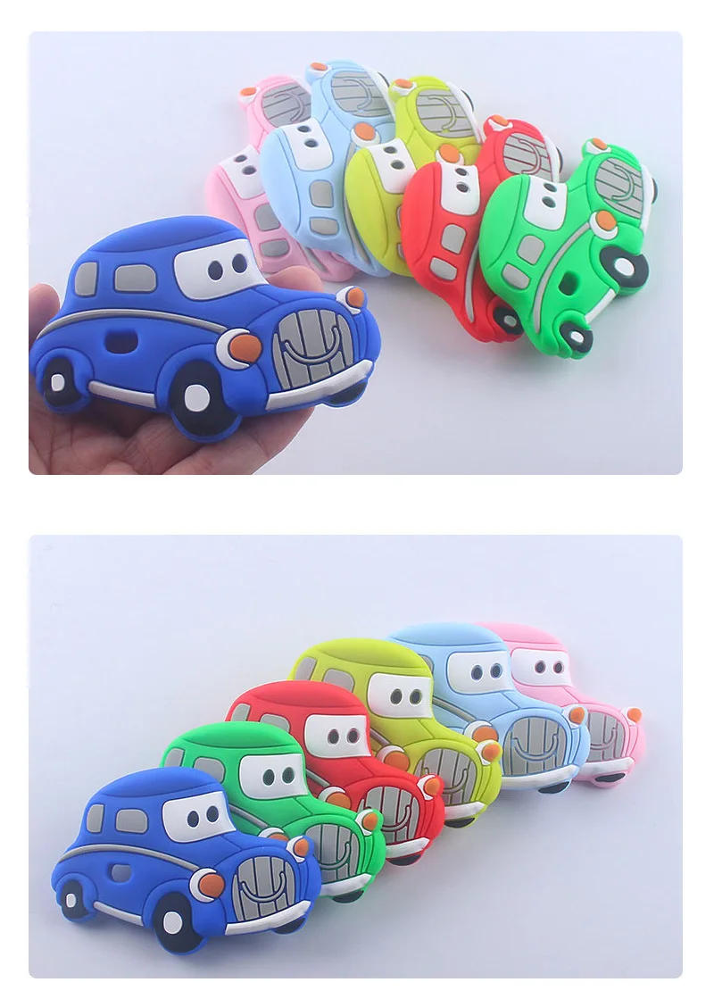 Description Picture 2 of itemBPA Free 1pc Car Shaped Silicone Baby Teether Rodent Baby Teething Toys Chewable Products Nursing Gift For Baby Boy