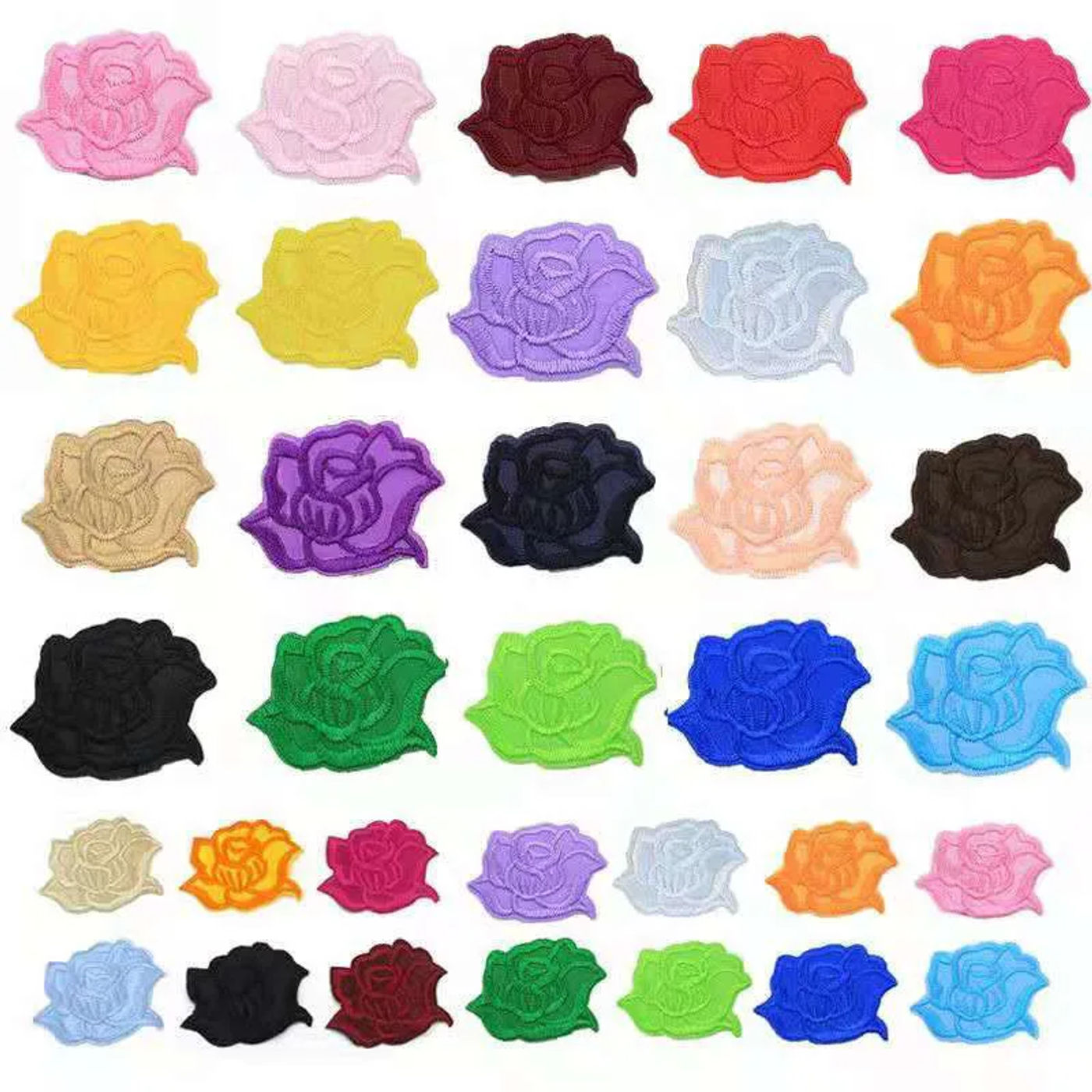 Description Picture 5 of itemBeautiful Rose Flowers Embroidery Iron On Patches For DIY Crafts Clothing Custom Stickers Stripes Applique Hole Repair Dresses