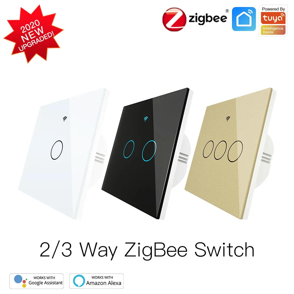 Description Picture 3 of itemMOES ZigBee Wall Touch Smart Light Switch With Neutral/No Neutral,No Capacitor Needed Smart Life/Tuya Works with Alexa,Google