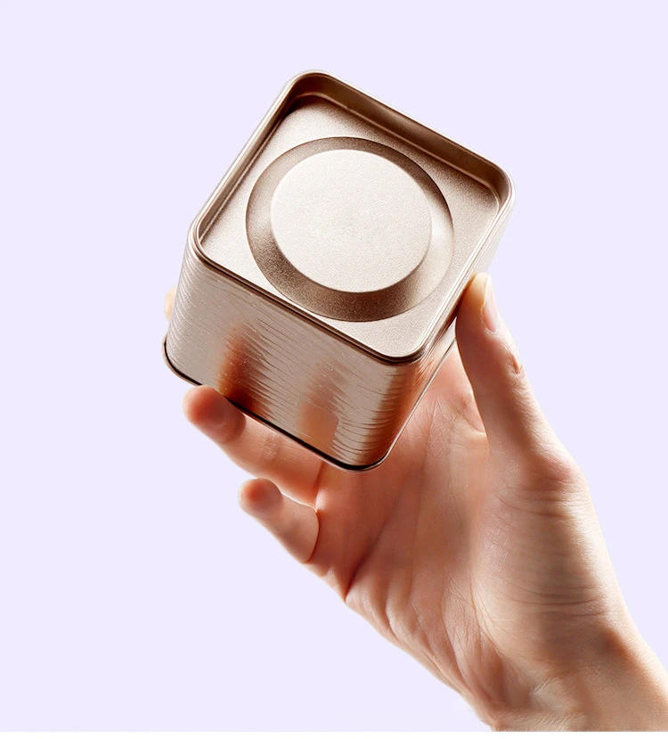 Description Picture 4 of itemSquare Tea Tin Can, Black Tea, Portable Tea Can, Small Tinplate Inplate, Tea Caddies, Sugar Storage Container