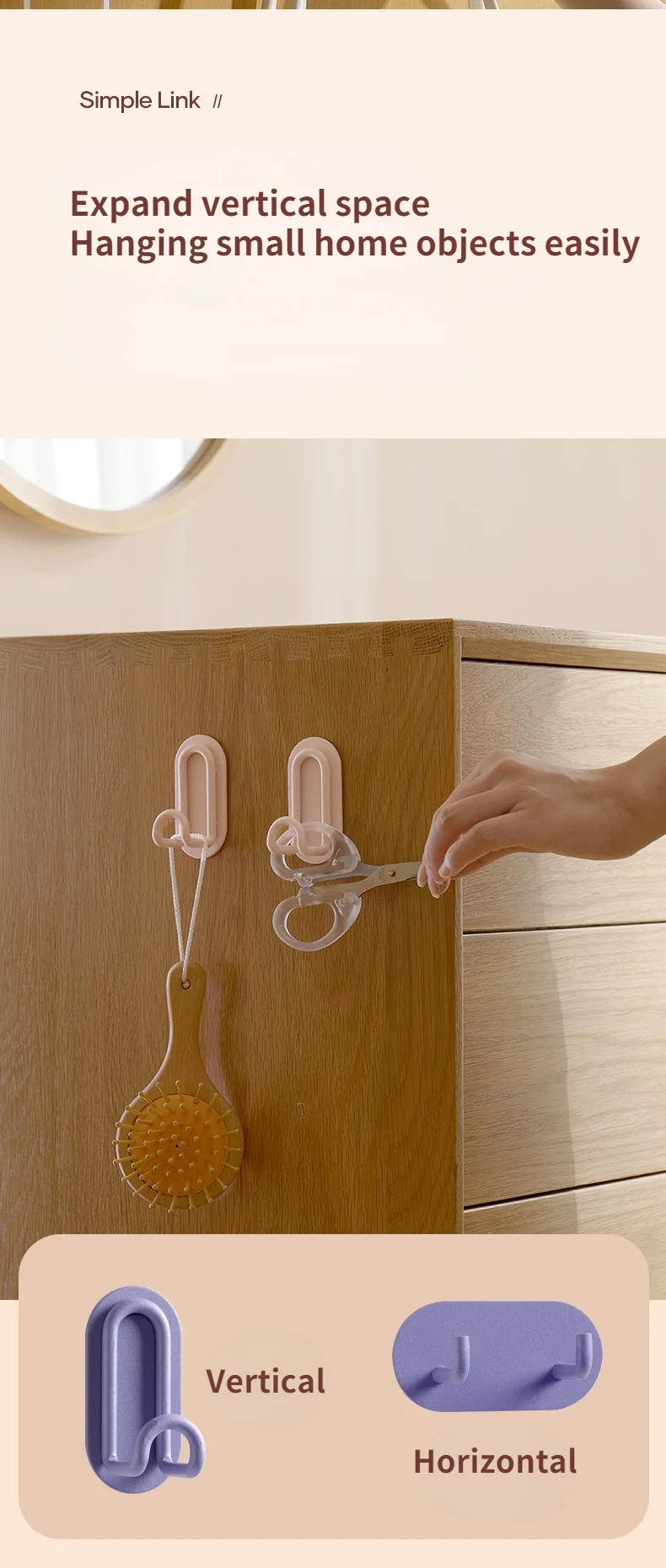 Description Picture 6 of itemPunch-free Metal Hook Strong Viscose Adhesive Hook Load-bearing Door Back Wall Bathroom Kitchen Key Seamless Nail Clothes Hanger