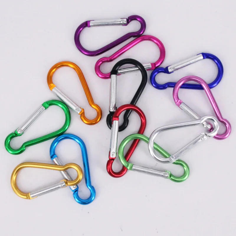 Description Picture 2 of item20PCS Aluminum Alloy Carabiner Key Chain Clip Keyring Snap Hook Water Bottle Buckle Outdoor Camping Travel Climbing Accessories