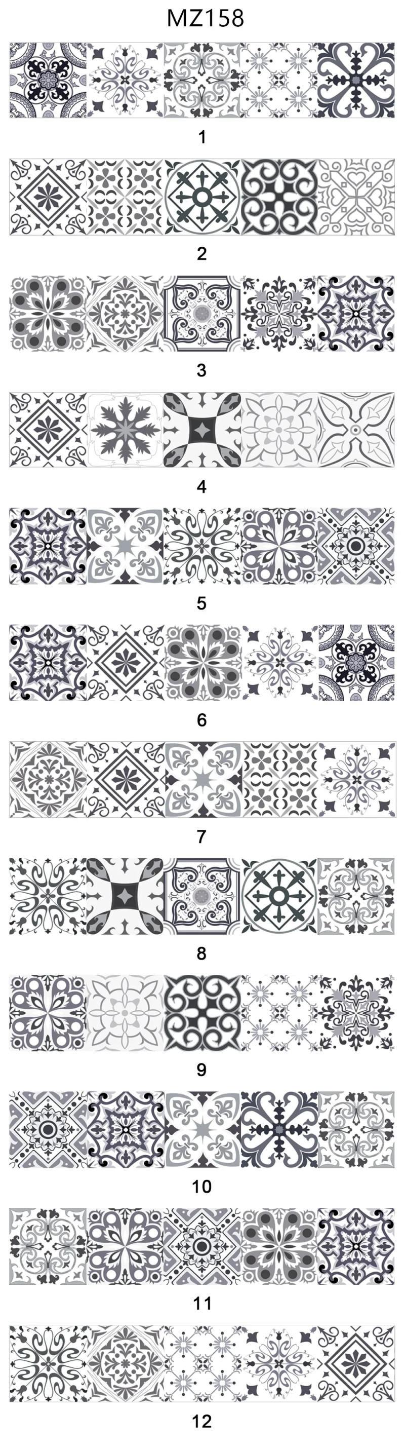 Description Picture 6 of itemRetro Pattern Gray Strip Ceramic Tiles Wall Sticker Sofa TV Walls Stairs Kitchen Decoration Wall Decals Removable Art Wallpaper