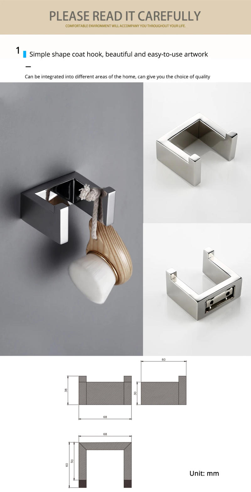 Description Picture 2 of itemPolished Toilet Paper Holder Towel Hooks Bathroom Accessories Kit Bar Stainless Steel Bedroom Wall Mount WC Bath Hardware Sets