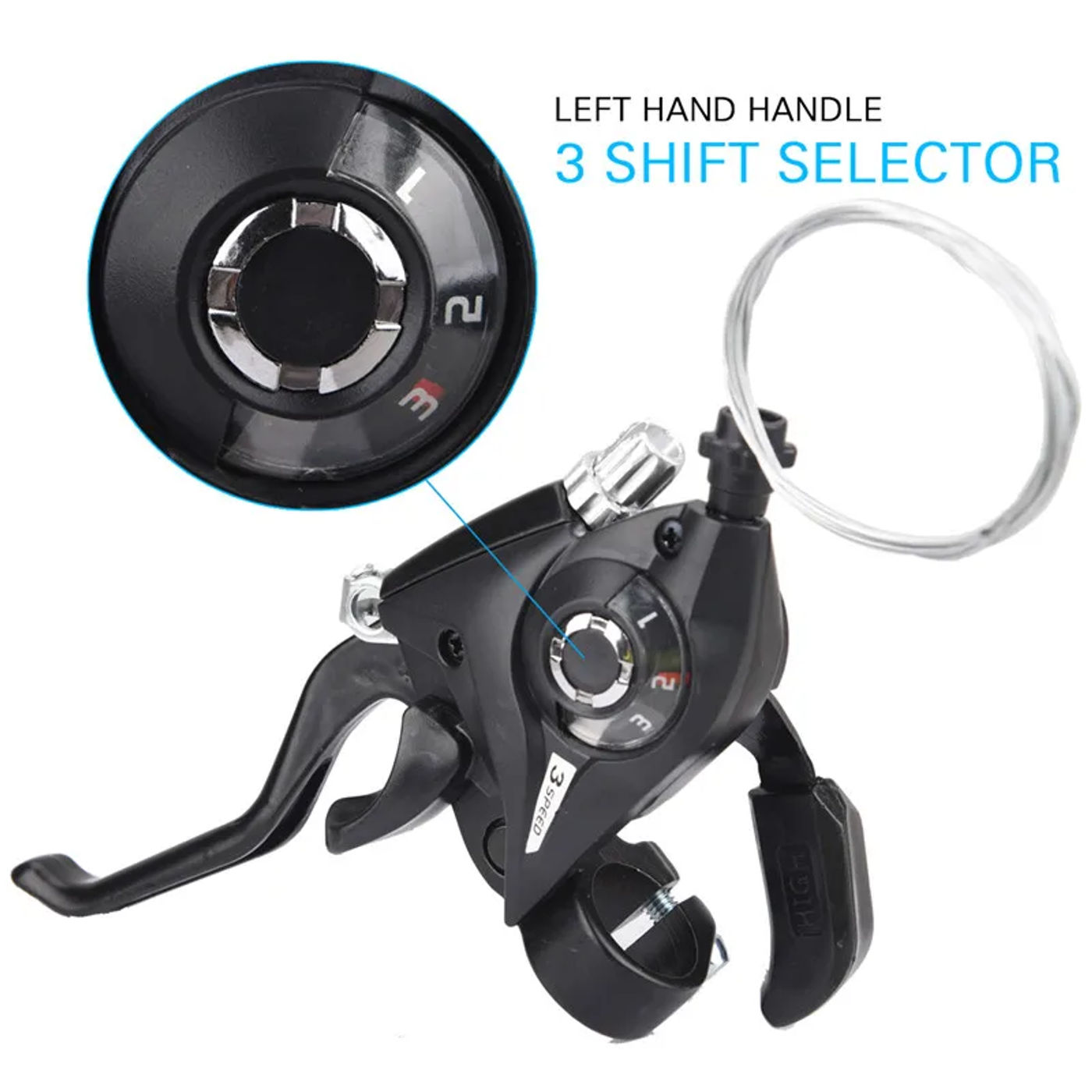 Description Picture 3 of item1 pair 3/ 7 / 8 Speed Bicycle Shifter Brake Thumb Shifter Brake Lever MTB Bike Derailleur Riding Brake Levers Bike Accessories
