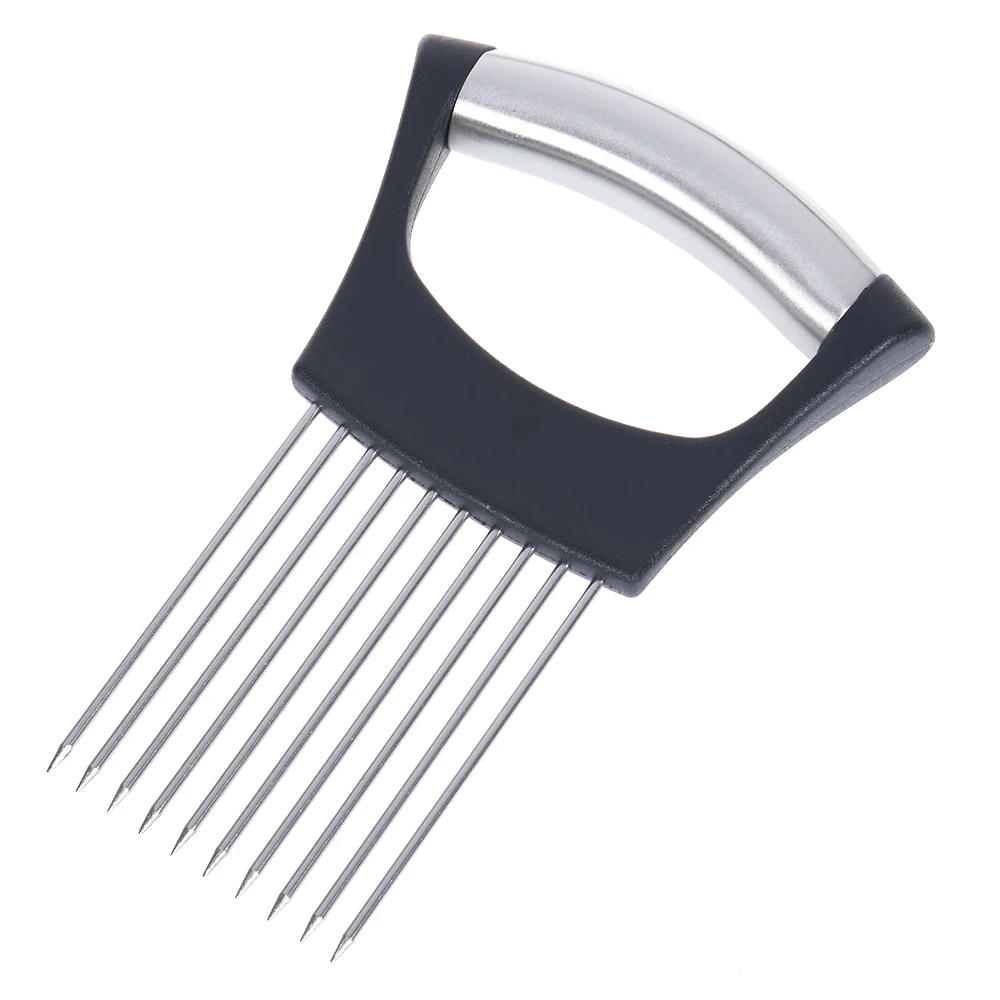 Description Picture 4 of itemStainless Steel Onion Slicers Holder Vegetable Tomato Shredders Kitchen Tools for Slicing Meat Cheese Blocks Pin Needle