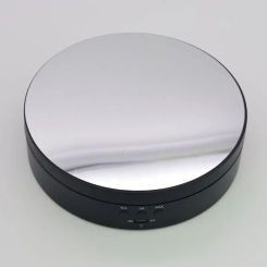 3 Speeds Electric Rotating Display Stand Mirror Turntable Jewelry Holder Battery/USB Power