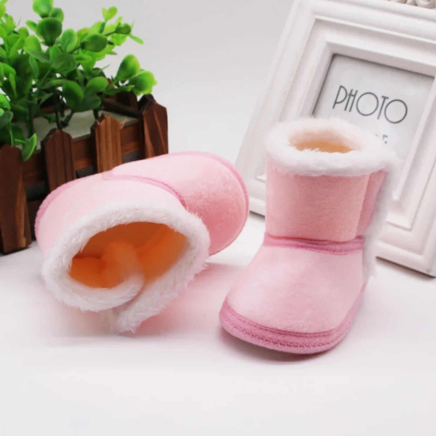 Description Picture 6 of itemNewborn Toddler Warm Boots Winter First Walkers baby Girls Boys Shoes Soft Sole Fur Snow Booties for 0-18M Bebe Kids Snow Boots