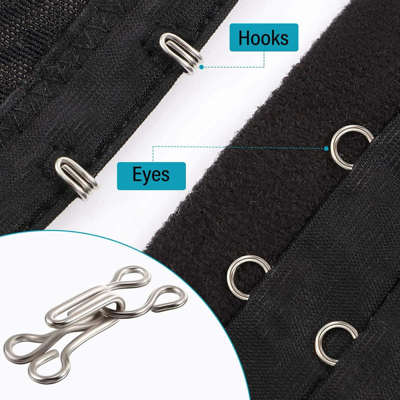 Description Picture 6 of item100 Set Invisible Sewing Hook and Eye Closure for Clothing Bra Jacket Hooks Replacement Sewing Craft Buckle Garment Accessories