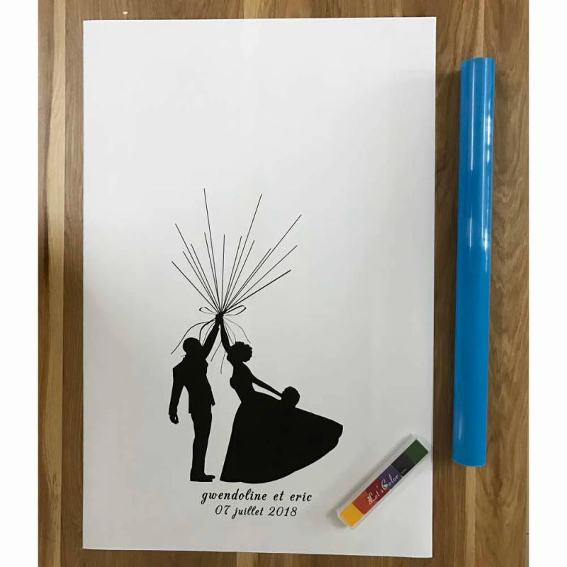 Description Picture 4 of itemDIY Fingerprint Fireworks Guest Signature Book Canvas Painting For Wedding Events Couple Anniversary Party Favor Customized Gift