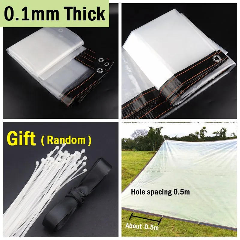 Description Picture 2 of item0.1mm Transparent PE Film Rainproof Tarpaulin Balcony Plants Keep Warm Garden Furniture Pergola Rain Cover Canopy Awnings