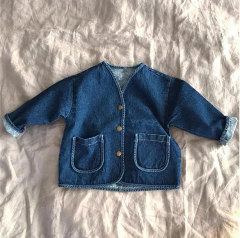 Description Picture 6 of itemBaby Boys And Girls Denim Jacket Kids Denim Coat Spring And Autumn Casual Baby Girl Coat Kids Jacket Large Pocket
