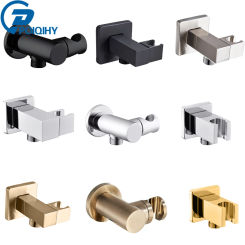 Poiqihy Chrome Shower Head Holder Handheld Shower Spray Bracket Wall Mounted Bidet Sprayer Holder Concealed Show Accessory