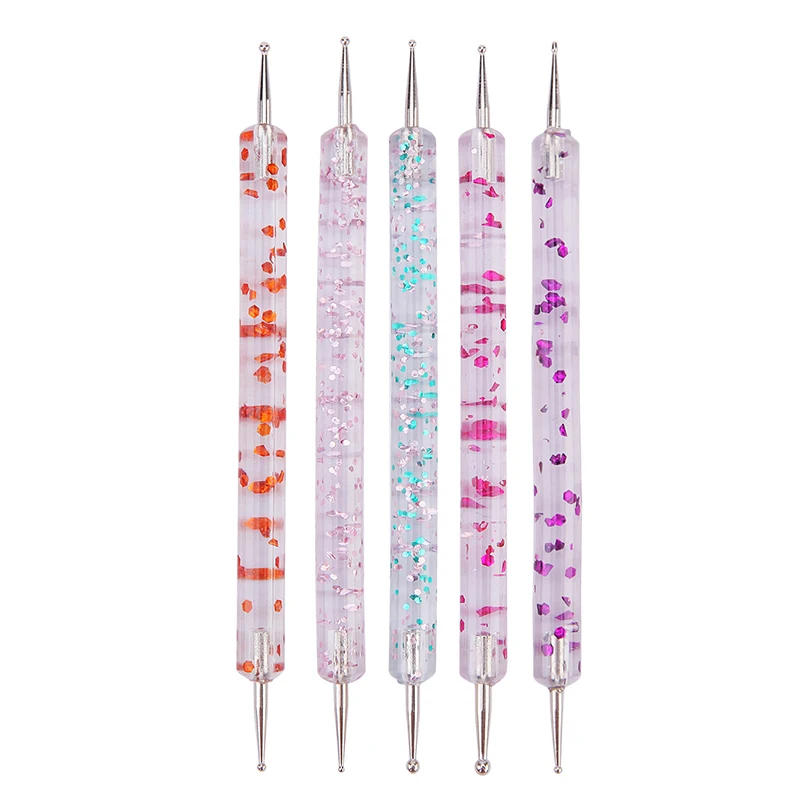 Description Picture 3 of item5Pcs Nail Art Dotting Pen Set Dual-Ended Manicure Tools for Painting & Rhinestone Placement - Drawing & Design Kit
