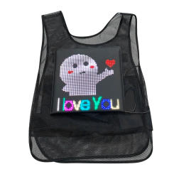 Smart LED Advertising Vest Full Color Screen Dynamic Displaying Custom Text Animation Bluetooth Programmable LED Vest LED Jacket