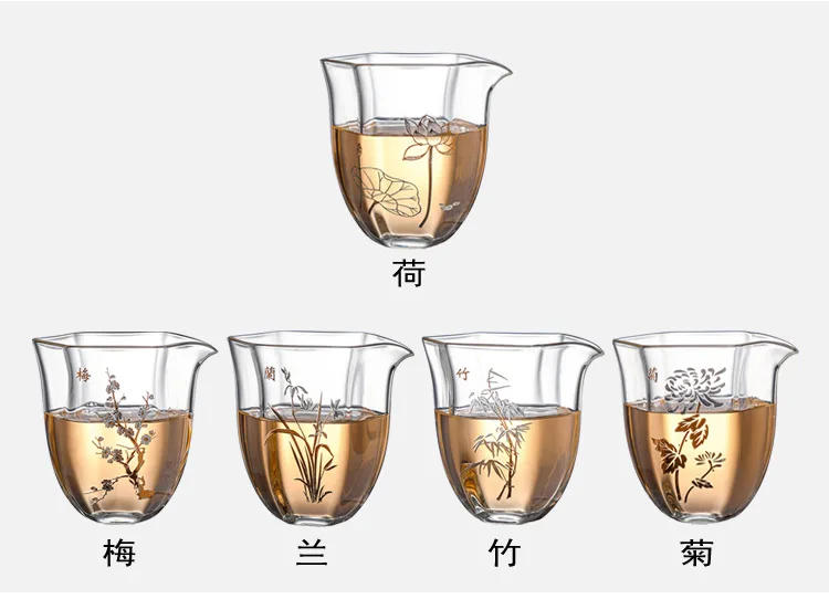 Description Picture 3 of itemJapanese Creative Hexagonal Glass Milk Jug Coffeeware Transparent Heat-resistant Tea Pitcher Teaware 200ml V Shape Spout Cup