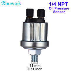 1/4 NPT 13mm Thread VDO Oil Pressure Sensor 0 to 10 Bars Diesel generator part  stainless crew plug Alarm pressure sensor