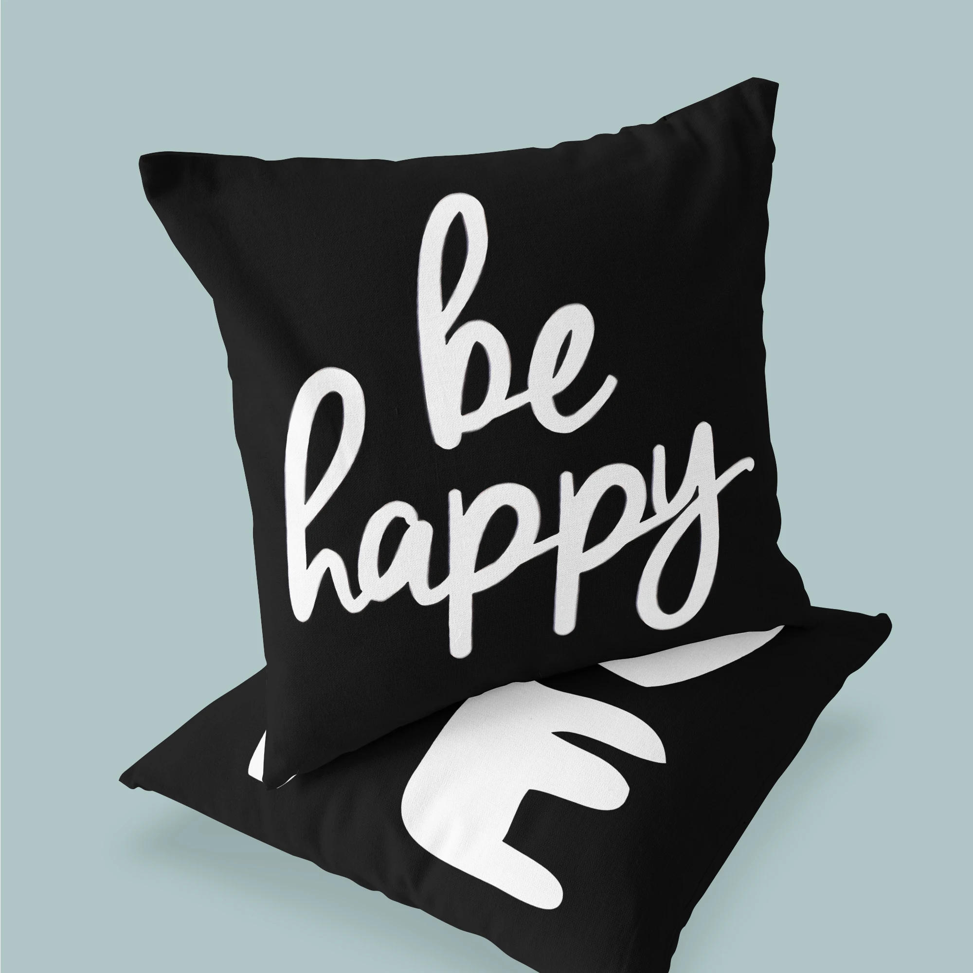 Description Picture 2 of itemBlack and White English Sentence Printing Series Pattern Pillowcase Square  Home Office Decoration Pillow Case