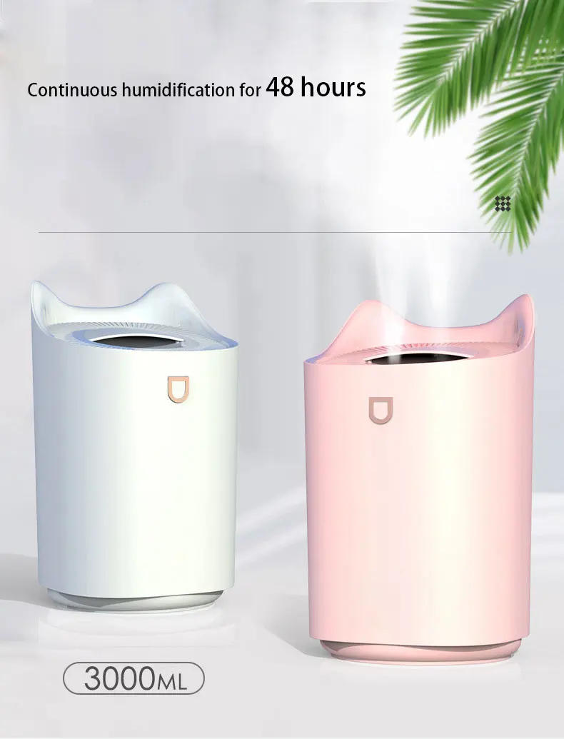 Description Picture 6 of itemUSB Air Humidifier 3L Double Nozzle Essential Oil Diffuser With LED Light Ultrasonic Aroma Diffuser Home Car Purifier Mist Maker