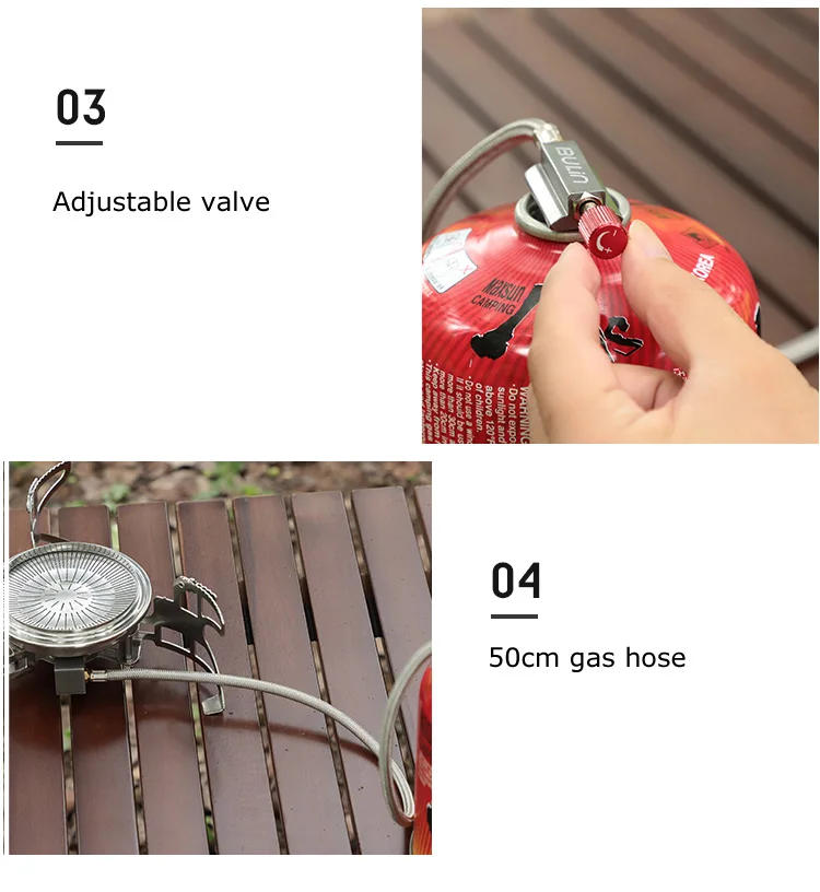 Description Picture 5 of itemBulin Outdoor Gas Stove Folding Cooking Furnace Camp Cookware Split Gas Furnace Stove for Camping Hiking Picnic with Pot