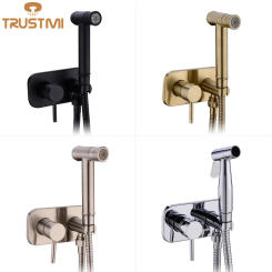 Handheld Bidet Brass Toilet Hot Cold Bidet Spray Diaper Set Bathroom Shower Set Shattaf Sprayer Jet Douche Kit Portable