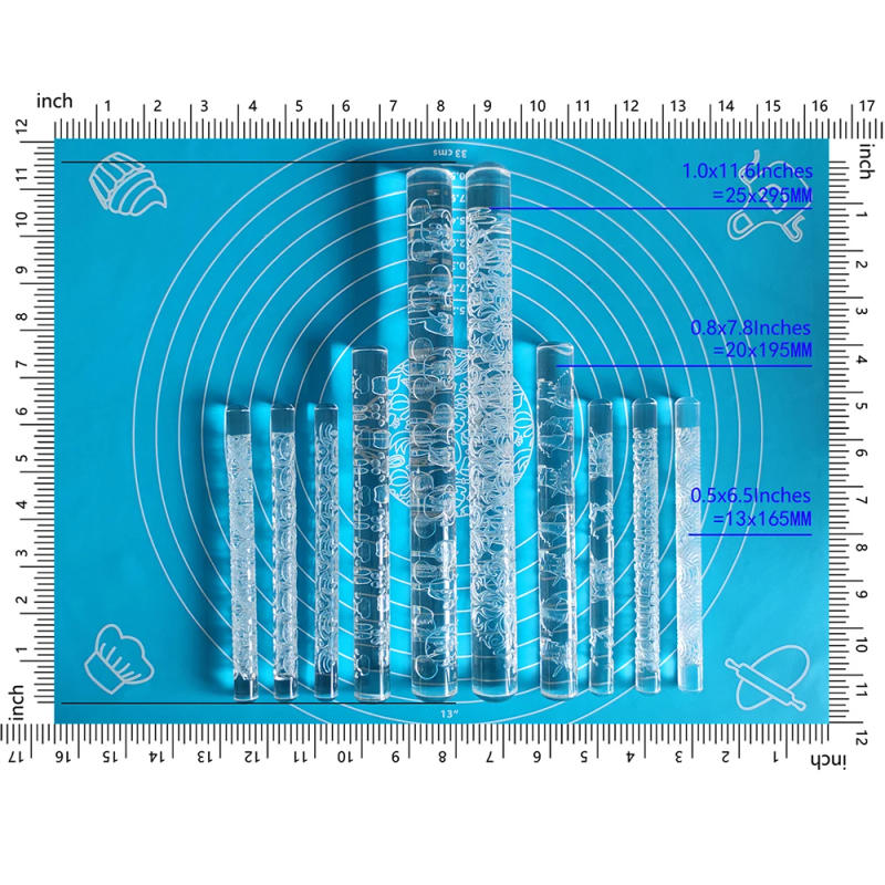 Description Picture 6 of itemIn 3 Different Size Engraved Textured Acrylic 3D Rolling Pin