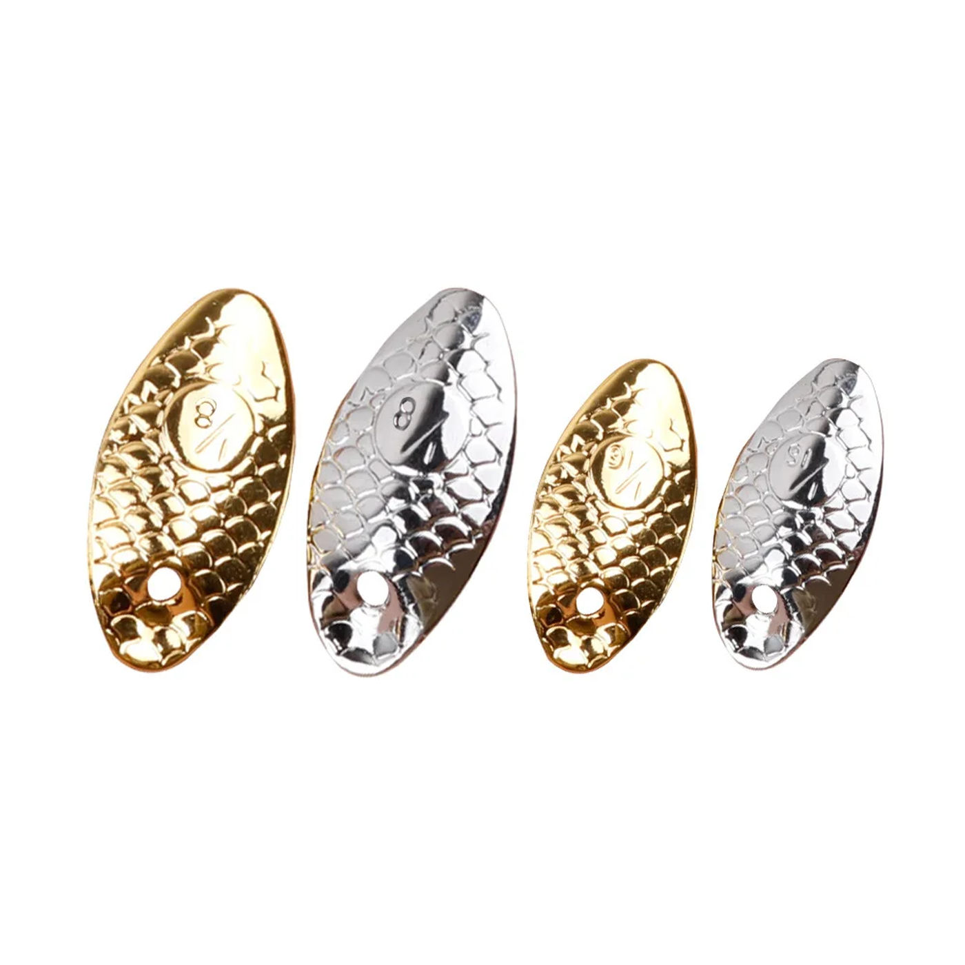 Description Picture 4 of item10pcs/lot Fishing Spinner Rings Blades Water drop fish scale sequins Nickel Spoons Plaice Tackle Craft DIY bait lure accessories