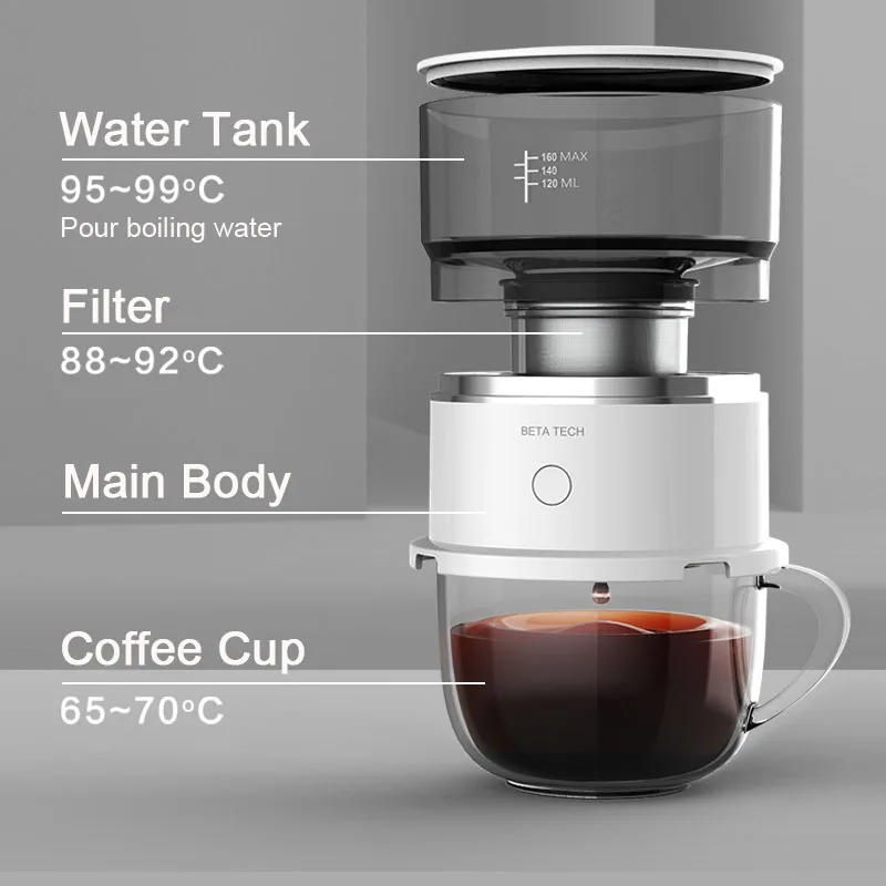 Description Picture 3 of itemMini Coffee Maker Hand-Pressed Coffee Machine Cafetera Coffee Grinder Automatic Hand Drip Coffee Americano Maker Coffeeware