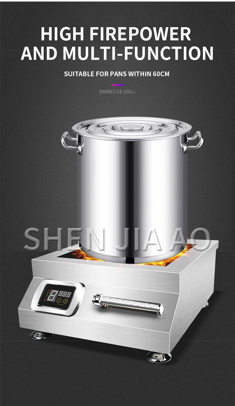 Description Picture 6 of itemCommercial Induction Cooker 5000w High-power Flat Braised Meat Soup Cooker 5kw Stir-fry Commercial Induction Cooker Convenient